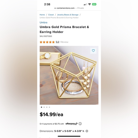 ❌SOLD❌Gold Bracelet and Earring Holder - Picture 4 of 5